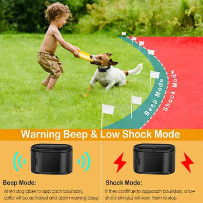 Electric Dog Fence System Pet Tone Shock Boundary Containment Water Resistant Collar Receiver For Small Medium Large Dog - view 8