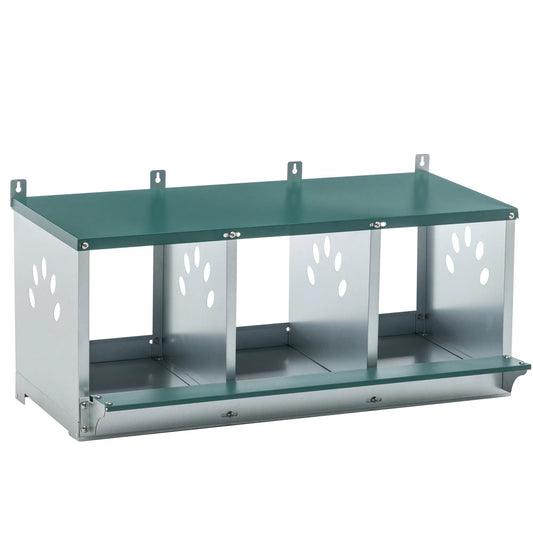 3 Room Metal Chicken Nesting Boxes 3 Compartment Egg Coop