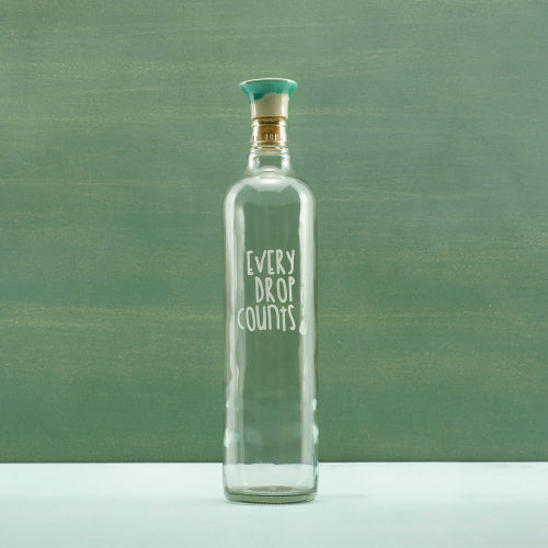 Drop Glass Water Bottle With Ceramic Stopper-750 ML - view 7