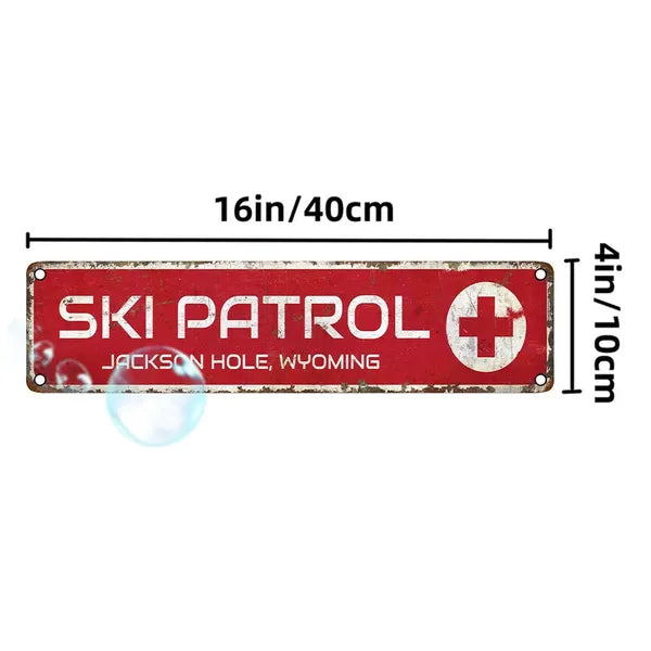 Jackson Hole Ski Patrol Wyoming Aluminum Sign Waterproof Dustproof Vintage Wall Decor - view 2