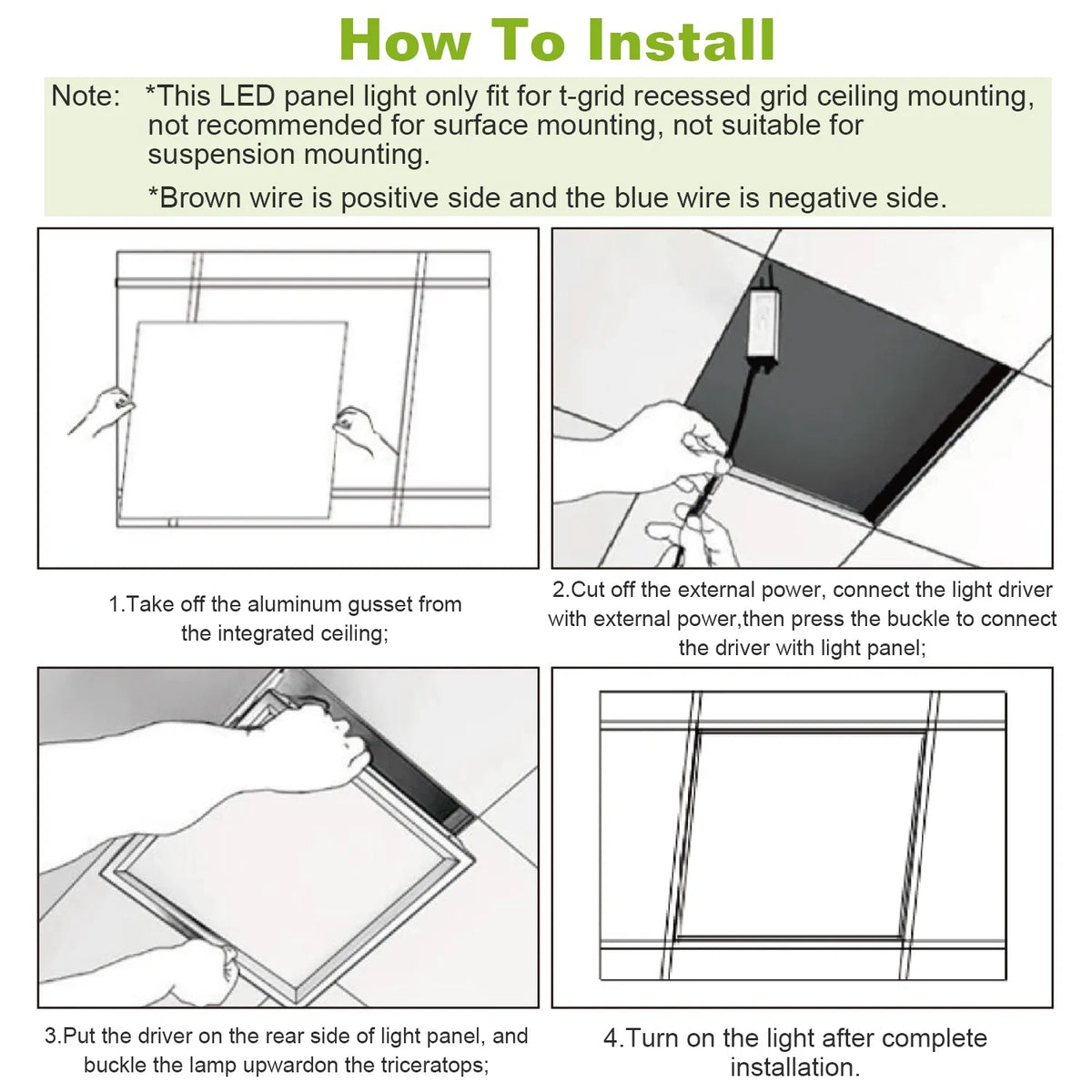 LED Panel Light 5800LM 7000K Ceiling Lighting 150W Equivalent LED Troffer Recessed Edge-Lit - view 9