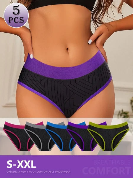 5 Colors Pack Women's Panties Bikini Sexy Underwear Nylon Seamless Knickers Women's Breathable Panties