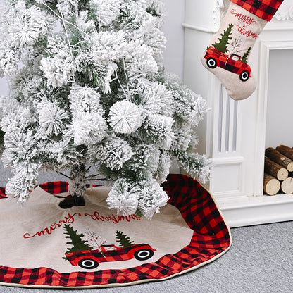 Linen Tree Skirt Car Christmas Tree 120CM Christmas Decoration Tree - view 4