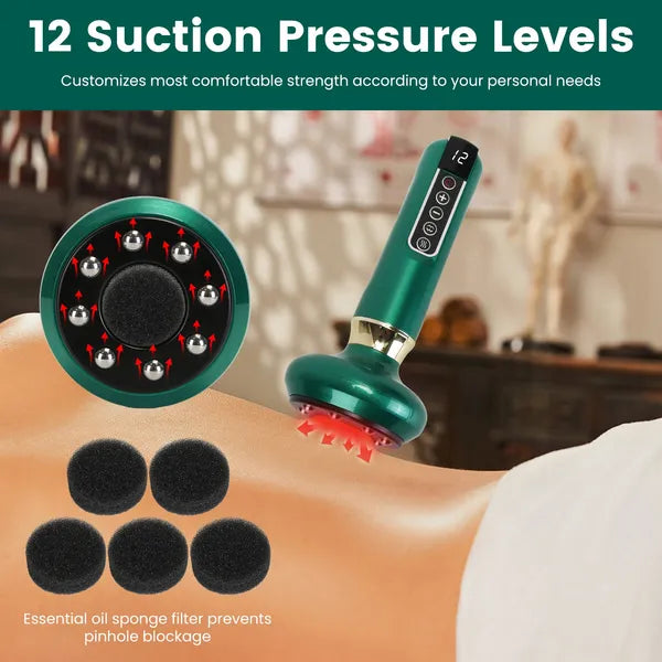Anti Cellulite Massager Handheld Vacuum Suction Cupping Kit Beauty Tool With 12 Suction Mode 12 Heating 20Mins Auto-Off - view 3