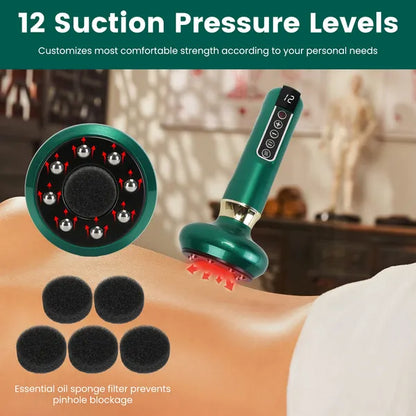 Anti Cellulite Massager Handheld Vacuum Suction Cupping Kit Beauty Tool With 12 Suction Mode 12 Heating 20Mins Auto-Off - view 3