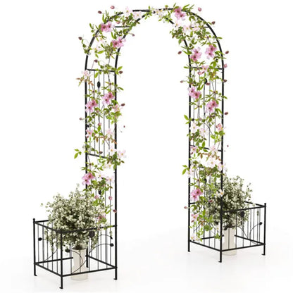 Multifunctional Outdoor Trellis - Climbing Vines Support+Flower/Vegetable Planters, 80" x20" x86" - view 5