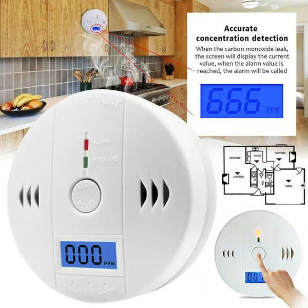 CO Detector Alarm LCD Combination CO Carbon Monoxide Gas Battery Warning Home - view 6