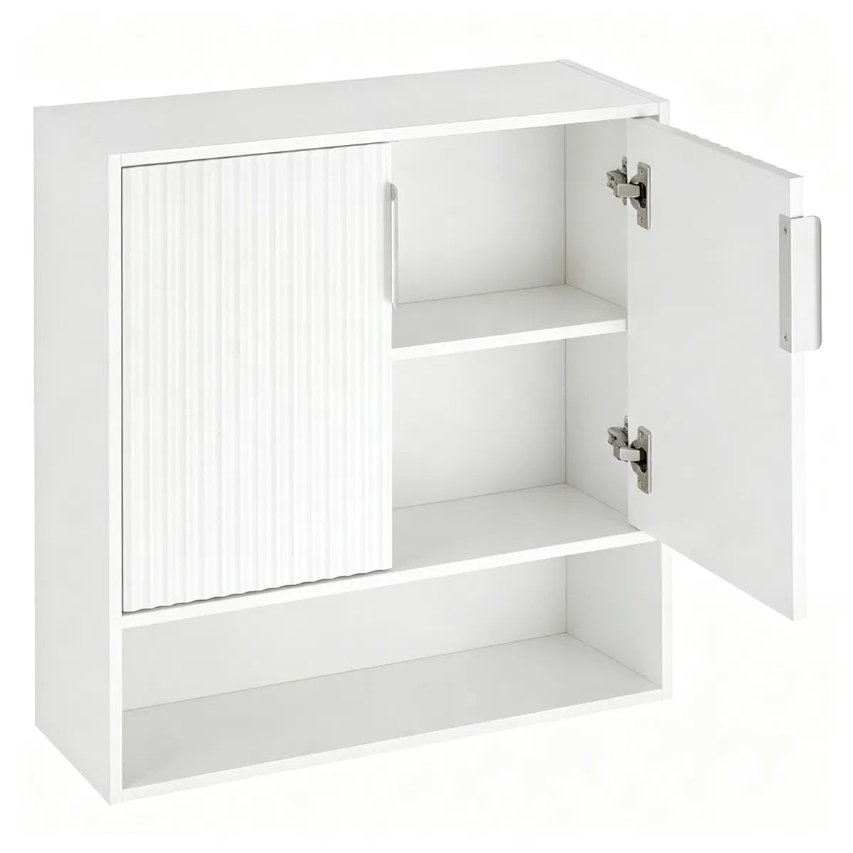 Wall Mounted Bathroom Cabinet, Modern Fluted Panel Storage Cabinet with Adjustable Shelf - view 6