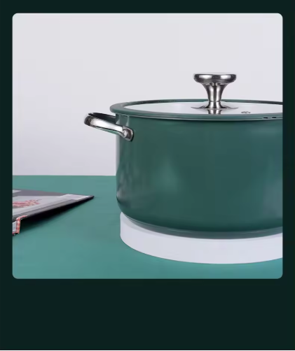 4pcs Stainless Steel Ceramic Coated Pot Set, Including 1 Milk Pot, 2 Stockpots, 1 Non-stick Pan - view 4