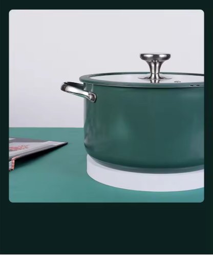 4pcs Stainless Steel Ceramic Coated Pot Set, Including 1 Milk Pot, 2 Stockpots, 1 Non-stick Pan - view 4