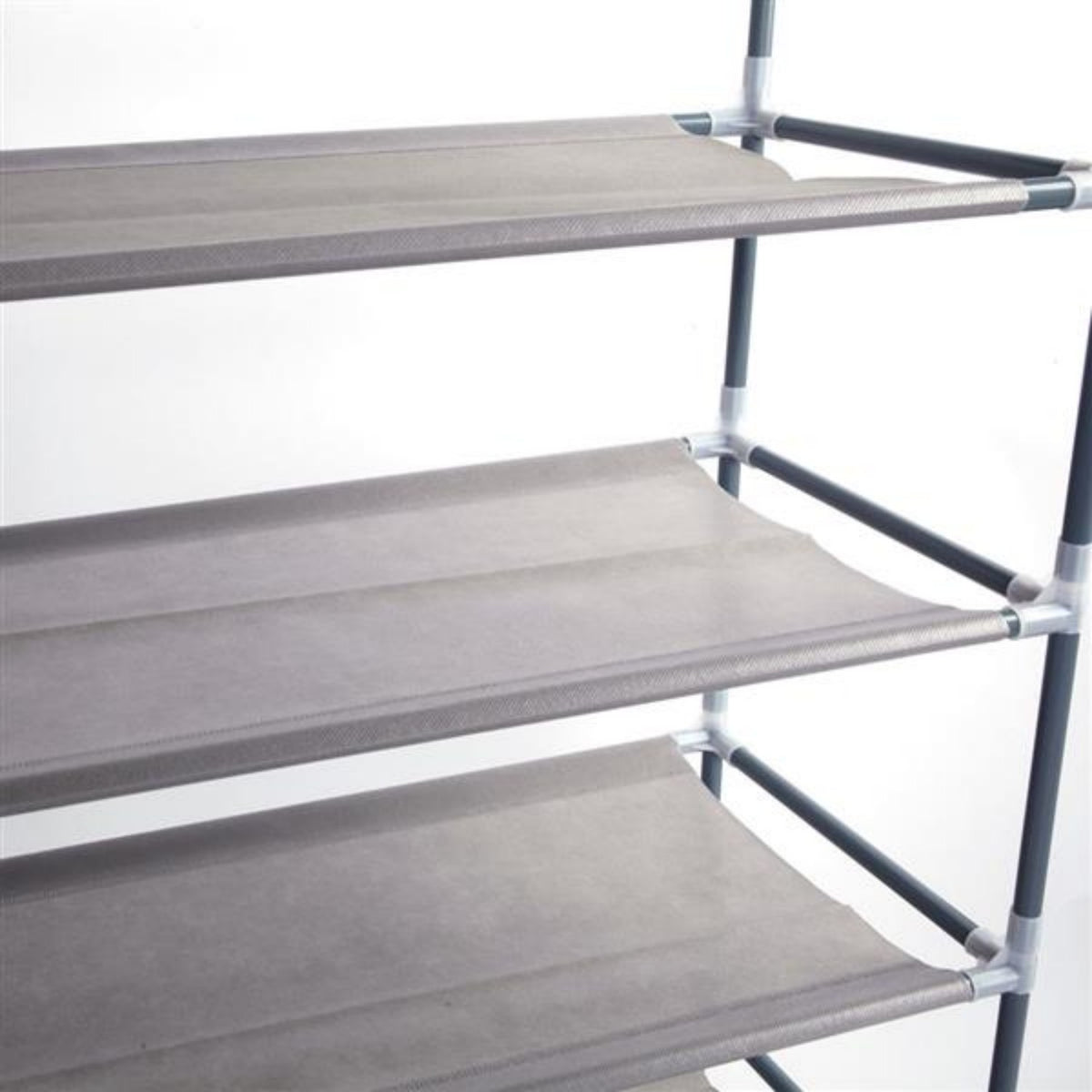 Simple Assembly 10 Tiers Non-woven Fabric Shoe Rack Gray - view 3