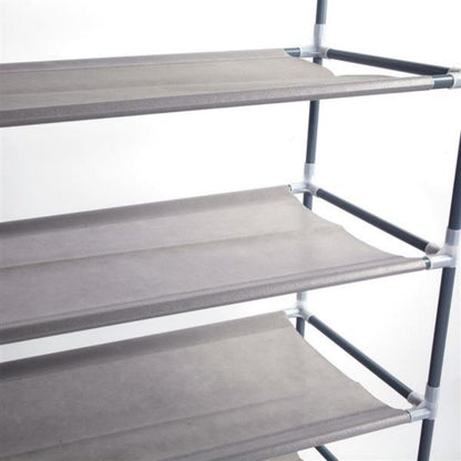 Simple Assembly 10 Tiers Non-woven Fabric Shoe Rack Gray - view 3