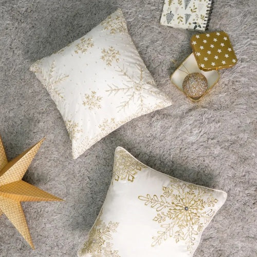 Polyester Throw Pillow With Embroidery & Bead Work Soft & Stylish Accent - view 3