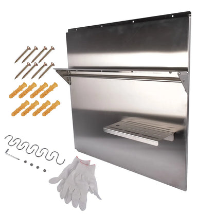 Range Backsplash with Shelf 29.5 x 29.5 Inch Range Hood Wall Shield for Range Hood Stainless Backsplash with Storage - view 8
