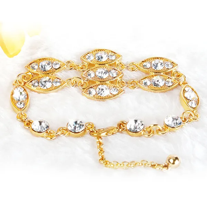 Noble Burnished Gold Bling Rhinestone Bracelet - view 3