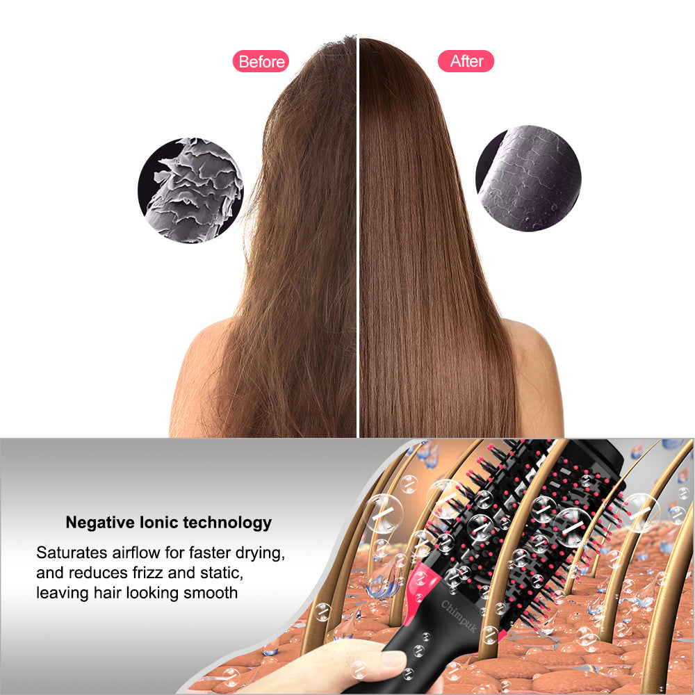 Multifunctional Hair Dryer Hot Air Brush Style Women Hair Straightener Curler One Step Electric Blow Dryer Brush - view 4
