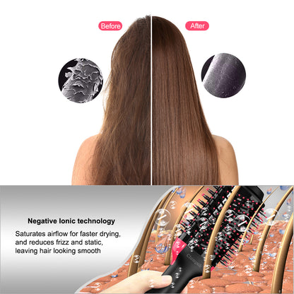 Multifunctional Hair Dryer Hot Air Brush Style Women Hair Straightener Curler One Step Electric Blow Dryer Brush - view 4