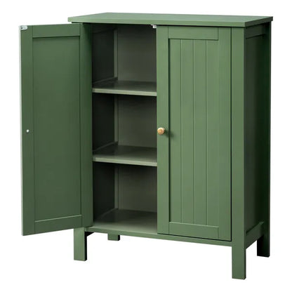 Forest Green MDF Painted With Vertical Stripes, 60 x 30 x 80cm, Double Door Bathroom Vanity - view 2