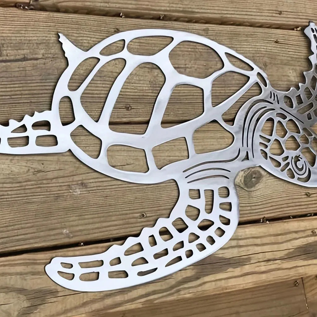 Hollow-Out Sea Turtle iron Wall Art Coastal Decor for Living Room Bedroom - view 3