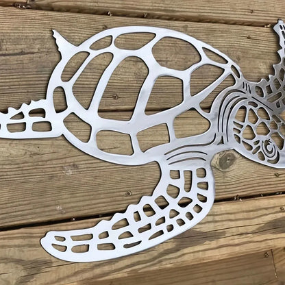 Hollow-Out Sea Turtle iron Wall Art Coastal Decor for Living Room Bedroom - view 3