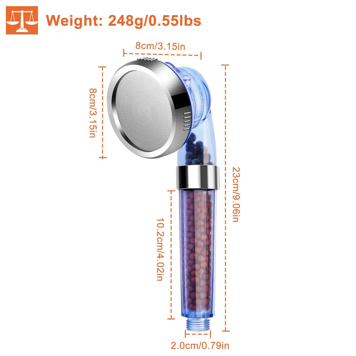 Ionic Filtration Shower Head High Pressure 3 Mode Stone Water Saving Bath Handheld Shower - view 2