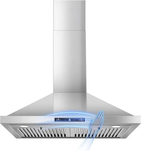 Wall Mount Range Hood 30 Inch, 700 CFM Kitchen Hood Stainless Steel Stove Vent Hood With Gesture Sensing & Touch - view 3