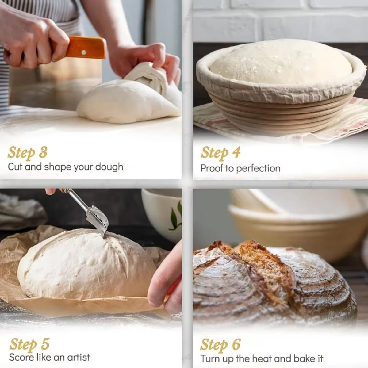 Bread Proofing Basket, Sourdough Baking Supplies, Round 9-inch Sourdough Starter Kit, Anti-counterfeiting Baking Basket - view 2
