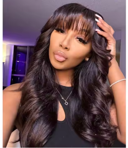Pre Everything Glueless 13x5 Body Wave Lace Front Wig With Bangs Hd Pre Cut Lace Human Hair Wig For Black Women - view 5