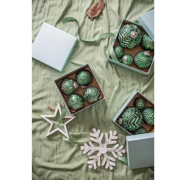 D3.9 Christmas Ball Ornaments, Glass Decorative Hanging Ball Christmas Tree Ornaments For Holiday Party Decorations - view 7