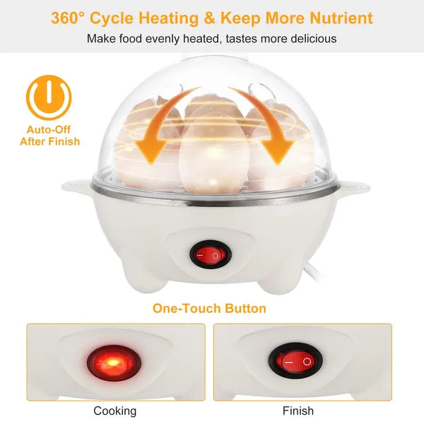 Electric Egg Cooker 7-Capacity BPA-Free Hard-Boiled Egg Maker W / Auto-Off Measuring Cup - view 2