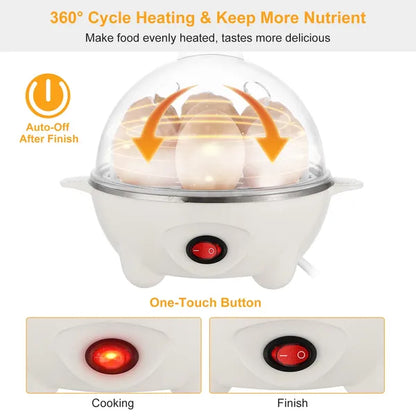 Electric Egg Cooker 7-Capacity BPA-Free Hard-Boiled Egg Maker W / Auto-Off Measuring Cup - view 2
