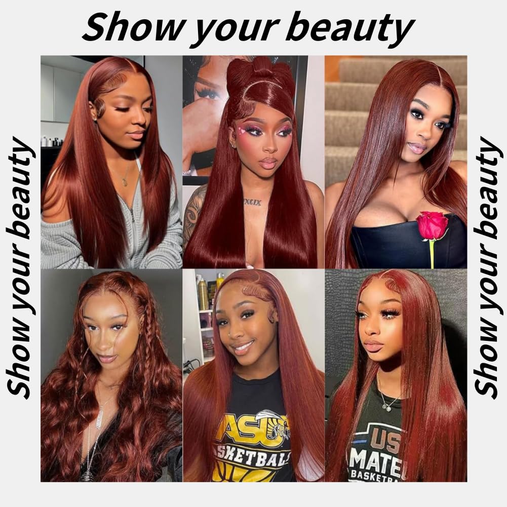 Reddish-brown 10-inch Straight 13x6 Lace Front Human Hair Wig, Density. - view 2