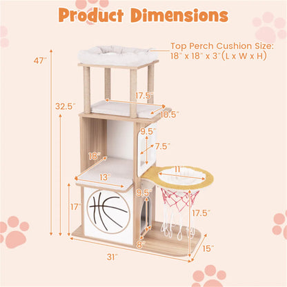 47 Inches Wooden Cat Condo - view 7