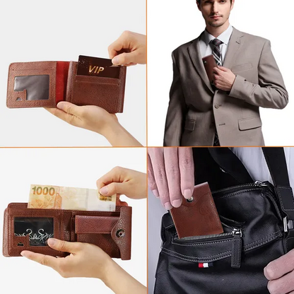 Men's Wallet PU Leather Bifold Purse Slim RFID Blocking Card Holder - view 4