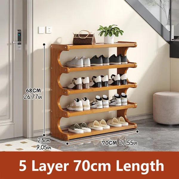 Layer Practical Storage Rack, Shoe Rack, Space-saving Design, Multi-layer Independent Storage Rack, Wood Grain Finish