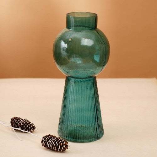 Modern Funnel Flare Glass Large Vase Inch Elegant Tall Decorative Vase For Home