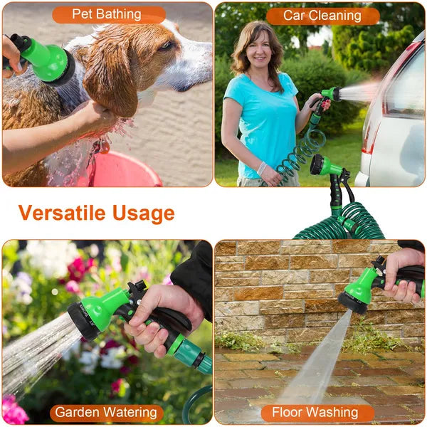 EVA Recoil Garden Hose Flexible Self-coiling Water Hose With 3/4' And 1/2' Adapter With 7 Spraying Modes For Boat - view 2