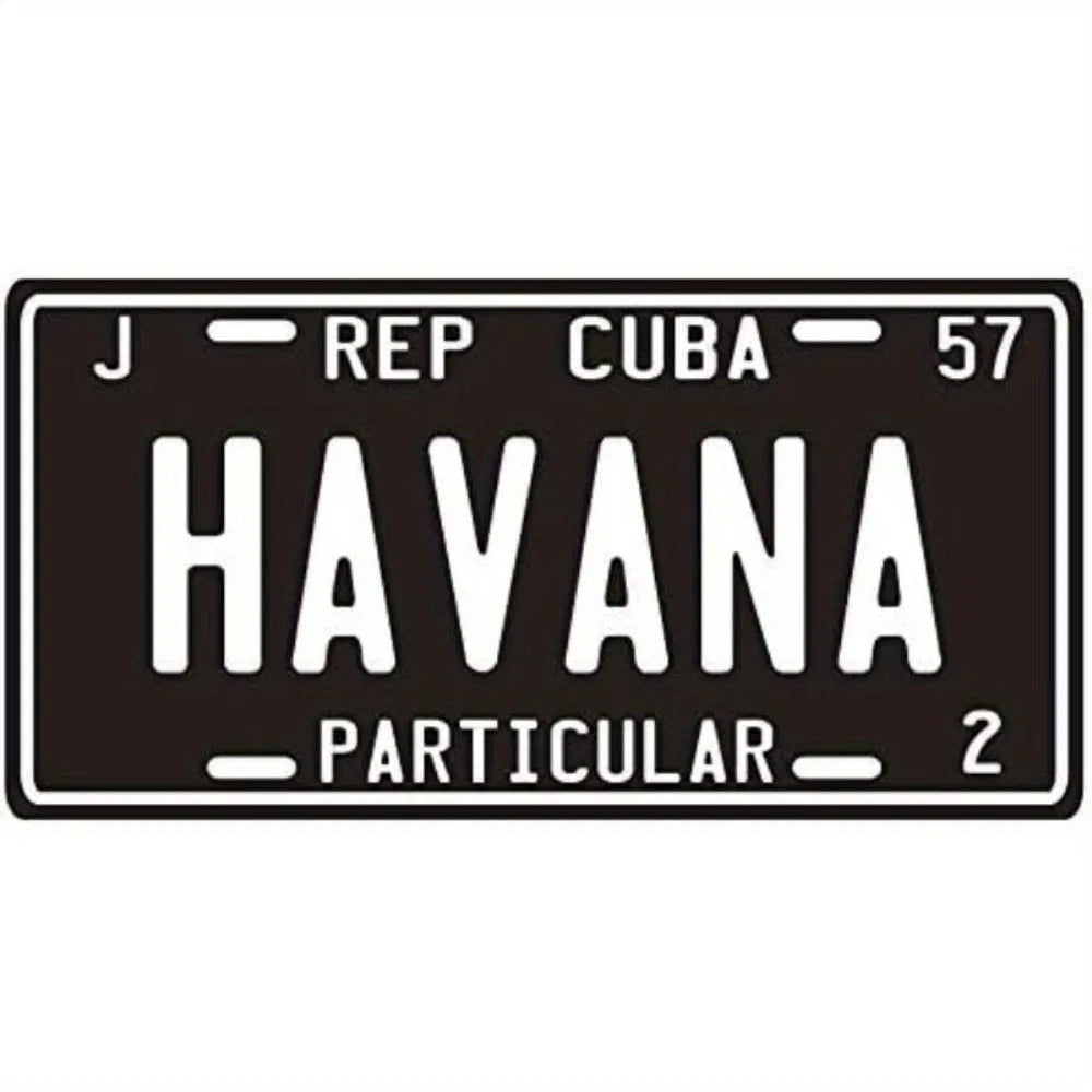 Exquisite 1957 Havana Cuba Metal License Plate Vintage Car Decorative Sign