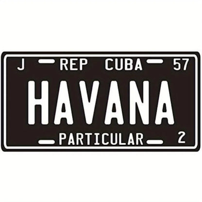 Exquisite 1957 Havana Cuba Metal License Plate Vintage Car Decorative Sign