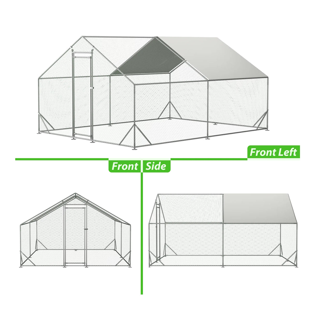 10 x 13ft Outdoor Large Metal Chicken Run Coop with 1 piece of Waterproof Cover - view 7