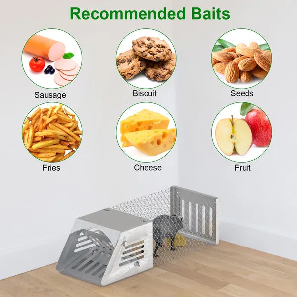 2Pcs Humane Mouse Trap Cage No Assembly Need Automatic Continuous Rat Trap With Single Way Door Reusable Catch - view 2