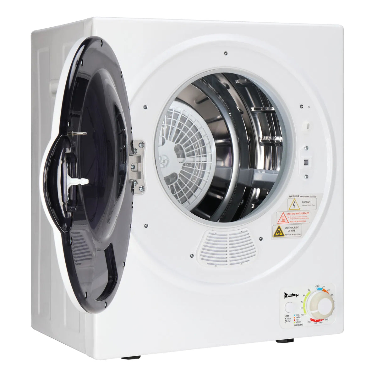 GYM25-78 Compact Portable Household clothes Dryer 1.6cuft with Stainless Steel Drum Black and White 120V MECHANICAL - view 2