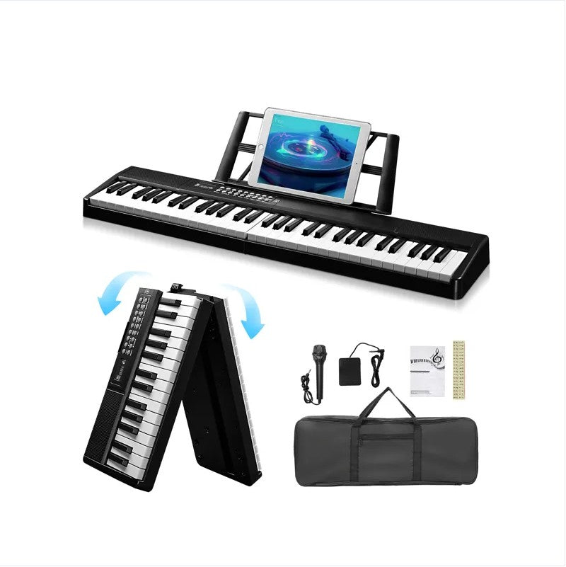 61 Key Folding Piano Semi Weighted Standard Keyboard With Bluetooth Digital Piano - view 5