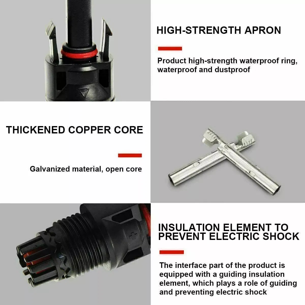 Male Female Solar Cable Connectors For DIY Solar Panel US - view 3