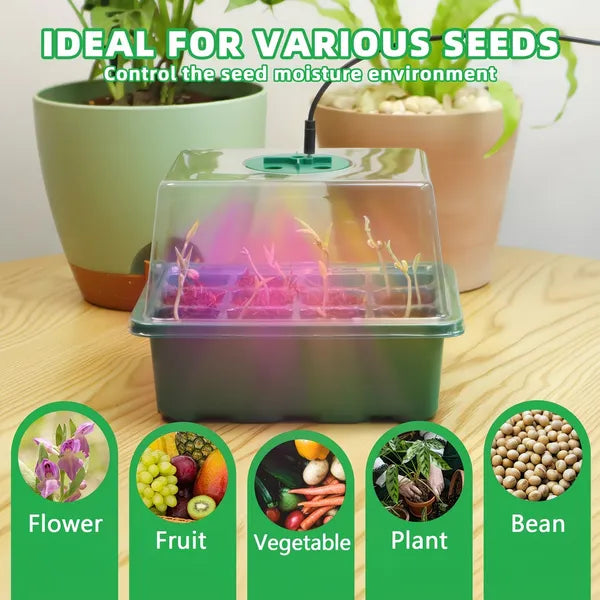 5-Pack Seed Starter Kit With LED Grow Lights – Indoor Propagation Trays With Adjustable Humidity Dome & Clear Cell - view 5