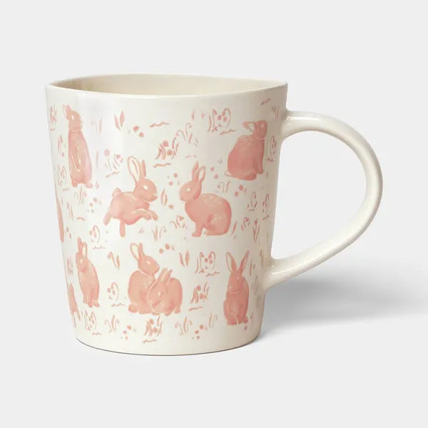 13.53 Fl Oz Stoneware Easter Aralia Mug Hand Painted Pink - view 2