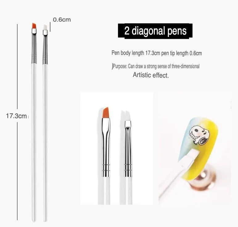 20PCS/Set Nail Art Design Dotting Painting Drawing Polish Brush Pen Tools UV Gel - view 9
