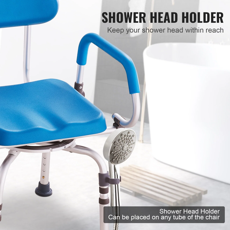 Swivel Shower Chair 360 Degree, Adjustable Shower Seat With Pivoting Arms & Padded Bath Seat For Inside Shower Or Tub - view 3