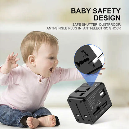 Multi-function Travel Charger Dual USB Port Universal Adapter - view 5