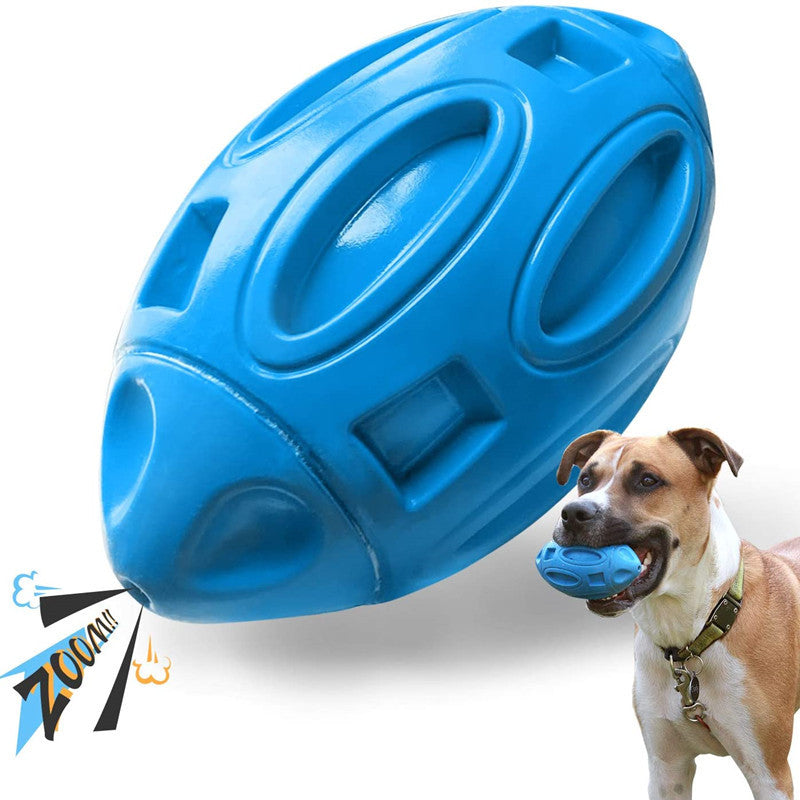 Pet Supplies Dog Toys Rubber Sounding Rugby Wear-Resistant Bite-Resistant Sounding Dog Ball - view 3